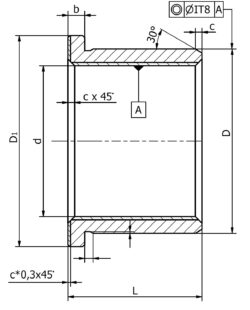 B65 Prírubový nákres